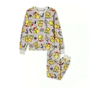 ❤️ BNWT Unisex Pokemon Pajama 2-piece Set Christmas Theme Large 10/12